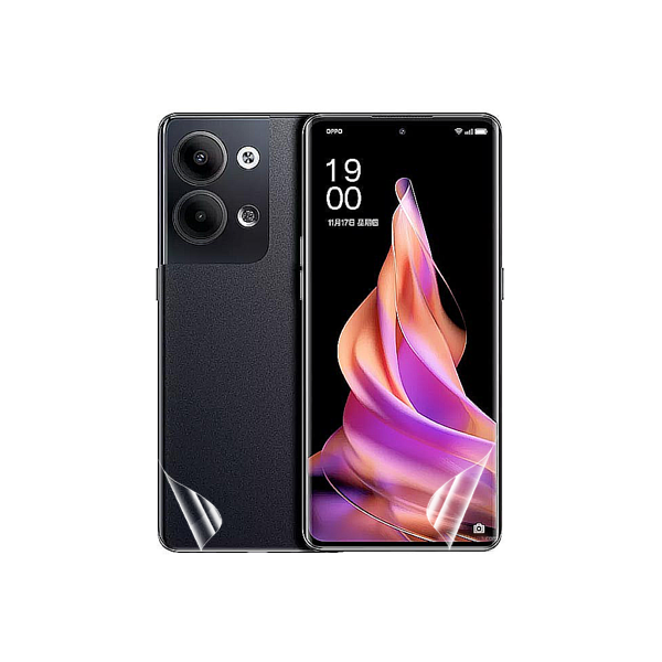 Kit Película Protectora de Hydrogel Frente e Verso para Oppo Reno9 - Transparente