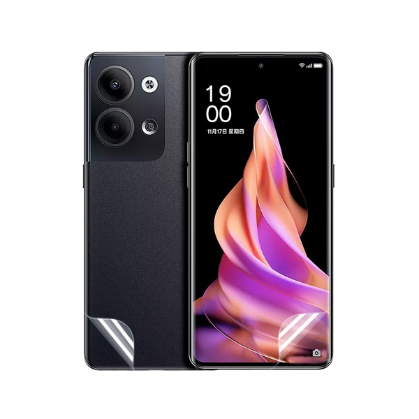 Kit Película Protectora de Hydrogel Frente e Verso para Oppo Reno9 Pro+ - Transparente