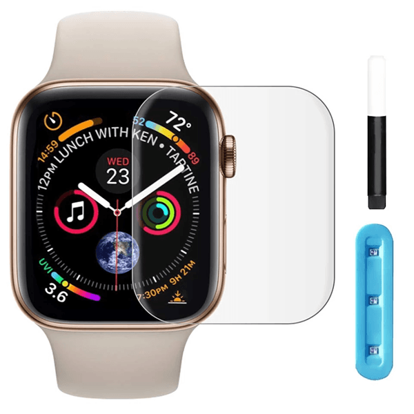 Película de Vidro Curvada Full Glue UV para Apple Watch SE (2022) 40mm - Transparente