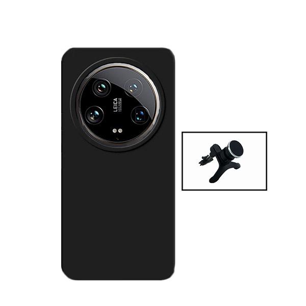 Kit Suporte Magnético Com Pernas + Capa Proteção Traseira Silicone GIFT4ME para Xiaomi 14 Ultra - Preto