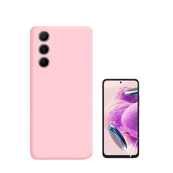 Kit Película Protectora de Hydrogel Frente + Capa Proteção Traseira Silicone GIFT4ME para Samsung Galaxy A55 5G - Rosa