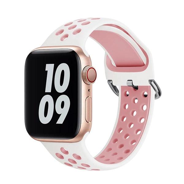 Bracelete Desportiva GIFT4ME para Apple Watch Series 5 - 40mm - Branco / Rosa