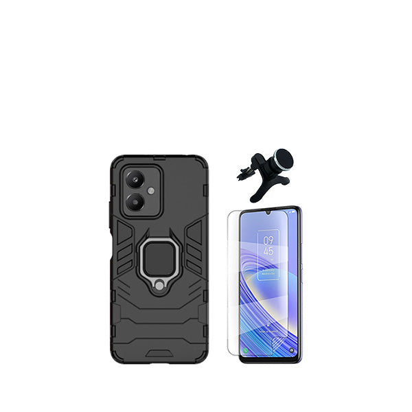 Kit Película Protectora de Hydrogel Frente + Capa de Proteção Militar Magnética + Suporte Magnético Com Pernas GIFT4ME para Xiaomi Redmi 13C 5G - Preto