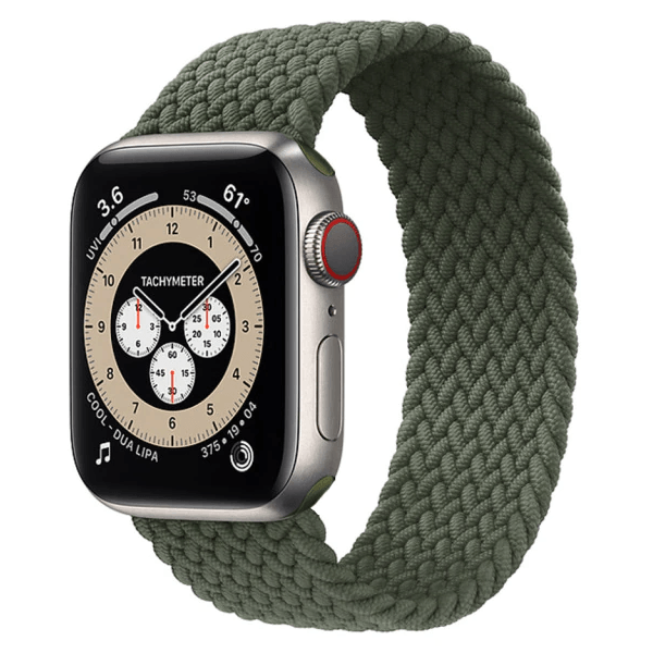 Bracelete Solo Nylon para Apple Watch SE (2022) - 44mm (Pulso:182-197mm) - Verde Escuro