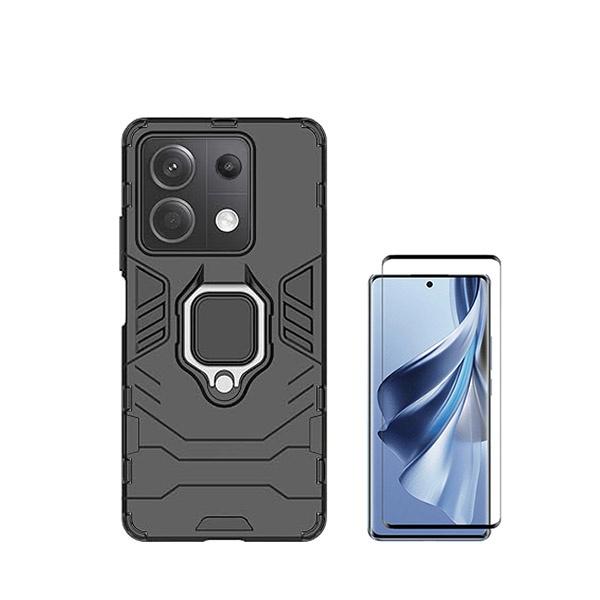 Kit Película de Vidro Temperado GorilasGlass + Capa de Proteção Militar Magnética GIFT4ME para Xiaomi Poco X6 5G - Preto
