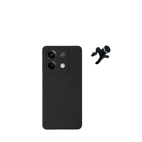 Kit Suporte Magnético Com Pernas + Capa Proteção Traseira Silicone GIFT4ME para Xiaomi Redmi Note 13 - Preto