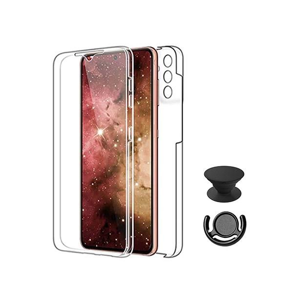 Kit Capa 360° Proteção Frente e Verso + 1 HandHolder + 1 Suporte HandHolder Preto GIFT4ME para Samsung Galaxy A35 5G - Transparente/Preto