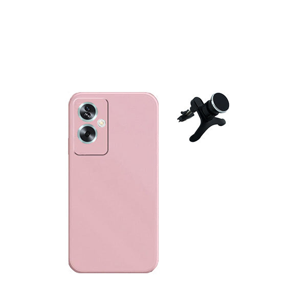 Kit Suporte Magnético Com Pernas + Capa Proteção Traseira Silicone GIFT4ME para Oppo A79 5G - Rosa