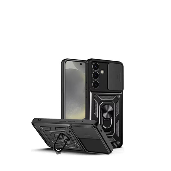 Capa de Proteção Militar Magnética Janela Deslizante GIFT4ME para Samsung Galaxy S24 5G - Preto