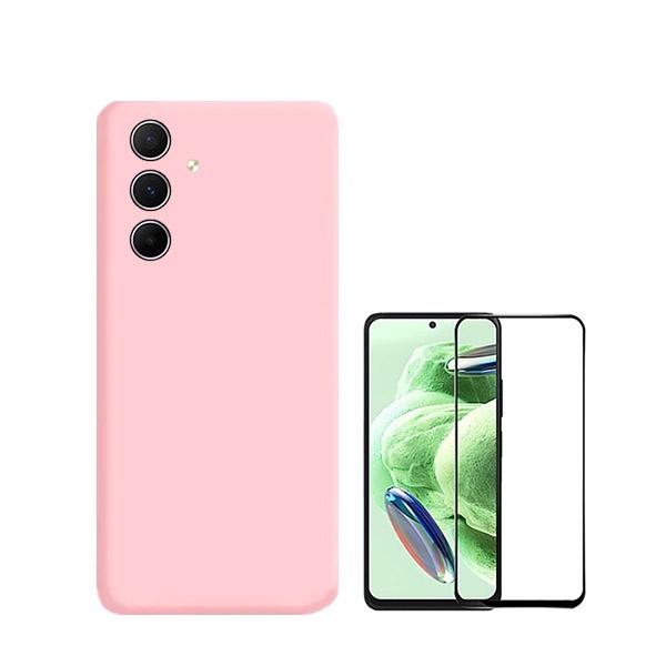 Kit Película de Vidro Temperado GorilasGlass + Capa Proteção Traseira Silicone GIFT4ME para Samsung Galaxy A35 5G - Rosa