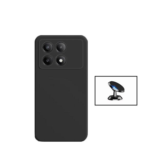 Kit Suporte Magnético + Capa Proteção Traseira Silicone GIFT4ME para Xiaomi Poco X6 Pro 5G - Preto