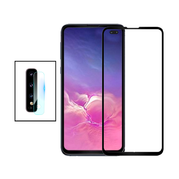 Kit Película Protectora para Câmara Traseira + Película de Vidro Temperado GorilasGlass Curvado para Samsung Galaxy S10 Plus