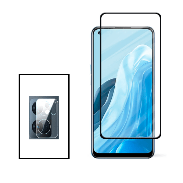 Kit Película Protectora para Câmara Traseira + Película de Vidro Temperado GorilasGlass para Oppo Find X5 Lite - Transparente/Preto