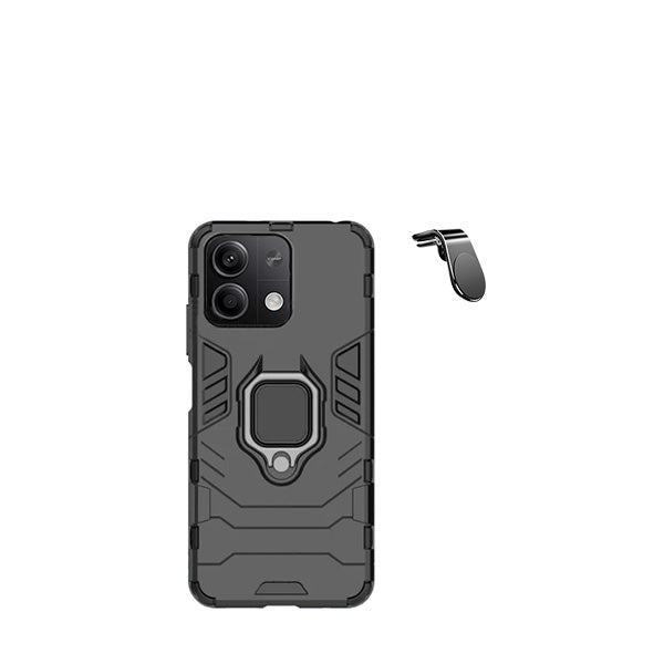 Kit Suporte de Carro Magnético L + Capa de Proteção Militar Magnética GIFT4ME para Xiaomi Redmi Note 13 Pro - Preto