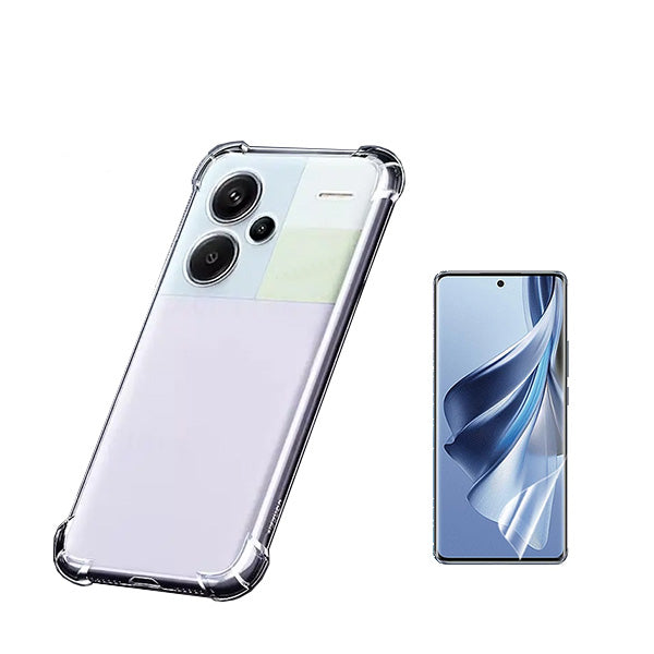 Kit Capa Traseira Super Proteção + Película de Hydrogel Frente Transparente GIFT4ME para Xiaomi Redmi Note 13 Pro + Plus - Transparente