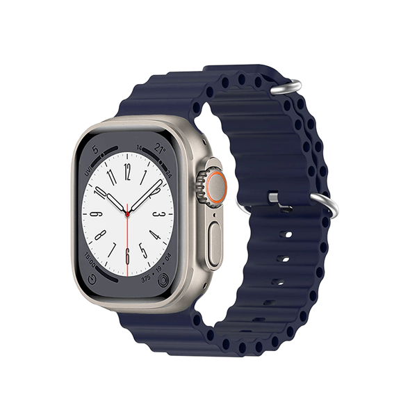 Bracelete de Silicone Ocean Ondulada para Apple Watch Ultra 2 - Azul Escuro