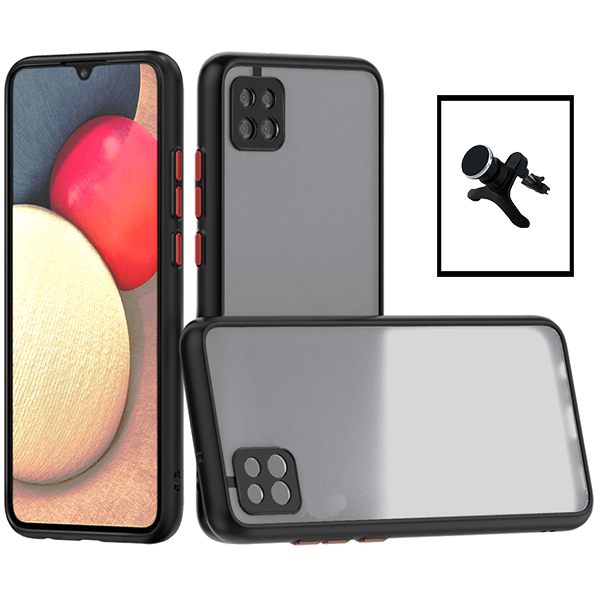 Kit Capa Traseira Proteção Camara + Suporte Magnético Com Pernas para Samsung Galaxy M12 - Preto