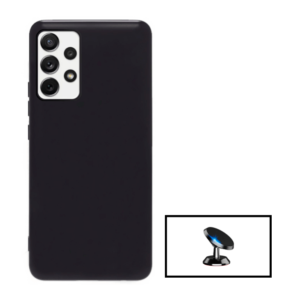 Kit Suporte Magnético + Capa Proteção Traseira Silicone para Samsung Galaxy A23 - Preto