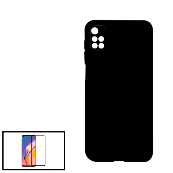 Kit Película de Vidro Temperado GorilasGlass + Capa Proteção Traseira Silicone para Xiaomi Redmi 10 - Preto