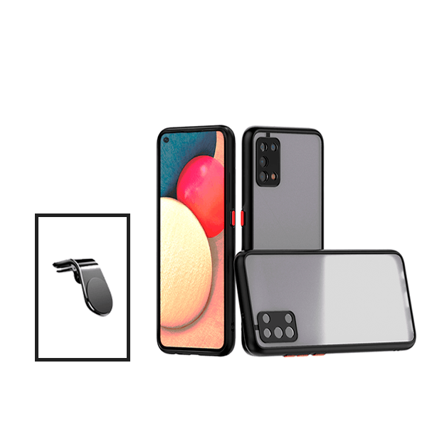Kit Capa Traseira Proteção Camara + Suporte de Carro Magnético L para Oppo A74 5G - Preto