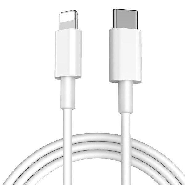 Cabo de Carregamento 100cm com Tecnologia PD e Certificado MFI Lightning - Type C para Apple iPhone 14 Pro - Branco
