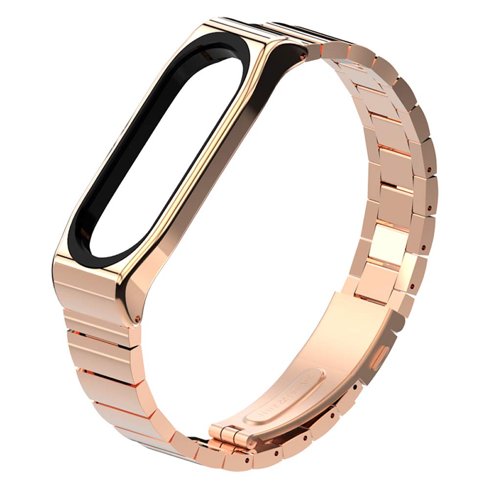 Bracelete de Aço + Ferramenta para Xiaomi Mi Band 5 - Ouro