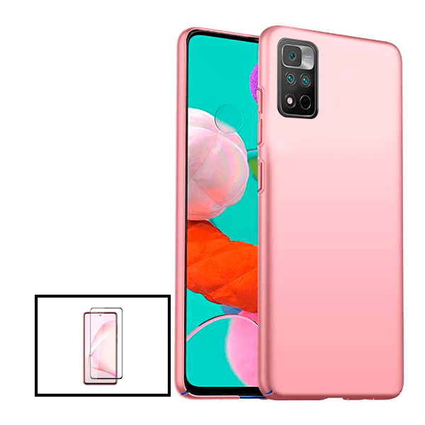 Kit Película de Vidro Temperado GorilasGlass + Capa Rígida e Fina para Xiaomi Redmi Note 11 Pro+ Rosa