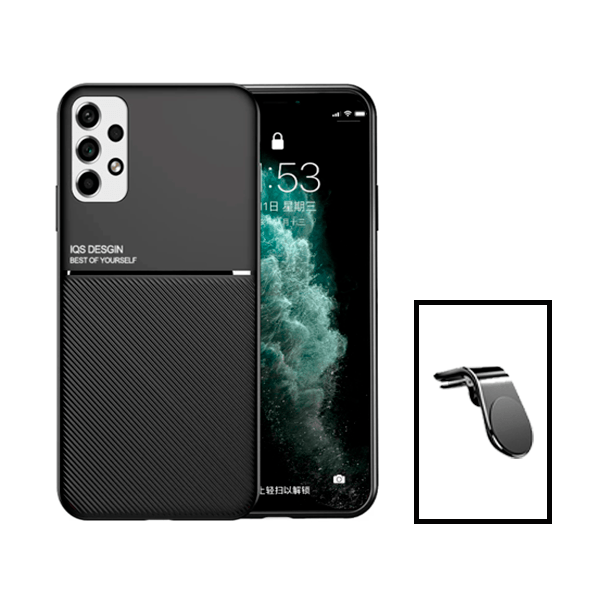 Kit Capa Traseira Magnética Anti Choque + Suporte de Carro Magnético L para Samsung Galaxy A13 - Preto