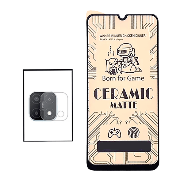 KIT Vidro Temperado Ceramica Full Cover + Película Protectora para Câmara Traseira para Oppo A35
