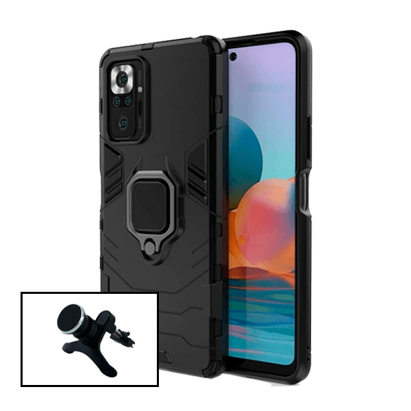 Kit Suporte Magnético Com Pernas + Capa de Proteção Militar Magnética para Xiaomi Redmi Note 10 Pro+