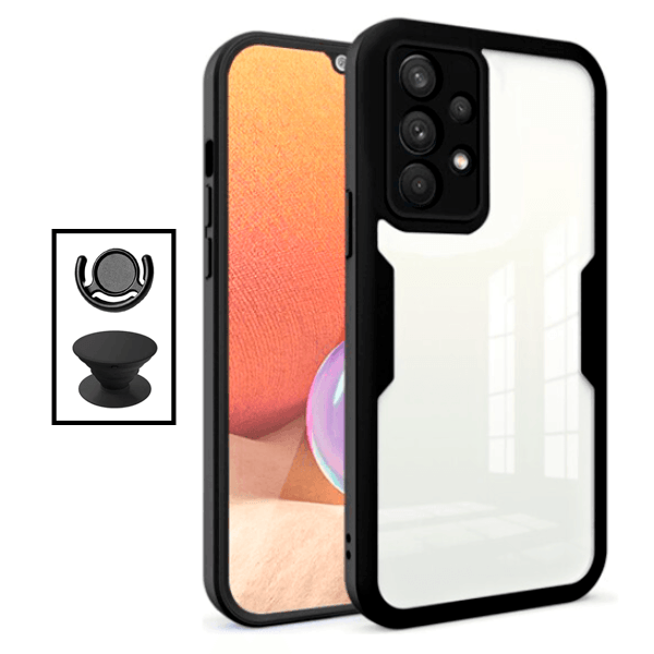 Kit Capa 360° Proteção Frente e Verso + 1 HandHolder + 1 Suporte HandHolder Preto para Samsung Galaxy A53 5G - Preto