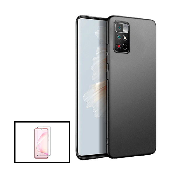 Kit Película de Vidro Temperado GorilasGlass + Capa Rígida e Fina para Xiaomi Poco M4 Pro 5G - Preto
