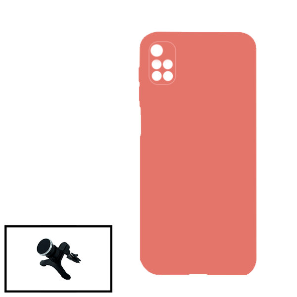 Kit Suporte Magnético Com Pernas + Capa Proteção Traseira Silicone para Xiaomi Redmi 10 Prime - Rosa