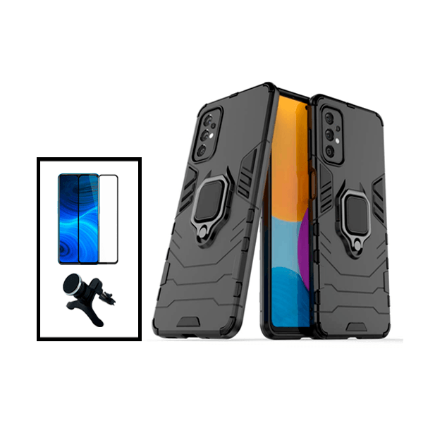 Kit Película de Vidro Temperado GorilasGlass + Capa de Proteção Militar Magnética + Suporte Magnético Com Pernas para Samsung Galaxy A33 5G - Preto