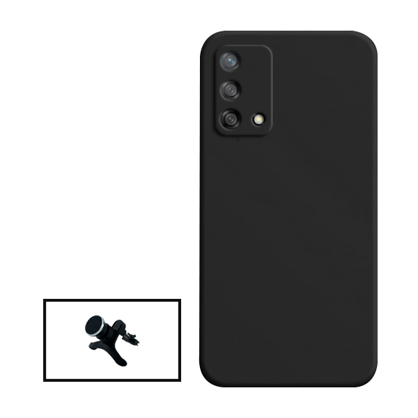 Kit Suporte Magnético Com Pernas + Capa Proteção Traseira Silicone para Oppo A95 - Preto