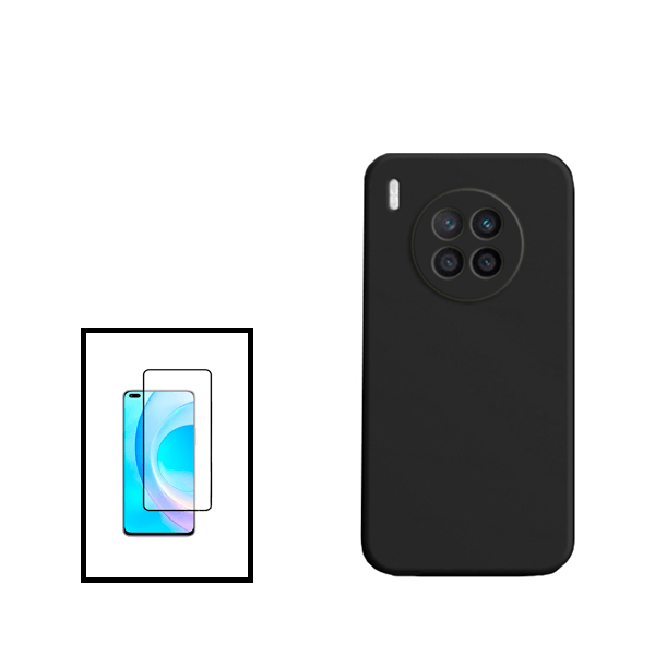 Kit Película de Vidro Temperado GorilasGlass + Capa Proteção Traseira Silicone para Honor 50 Lite - Preto