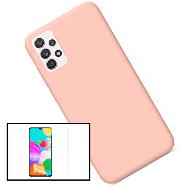 Kit Película de Vidro Temperado GorilasGlass + Capa Proteção Traseira Silicone para Samsung Galaxy A52 - Rosa