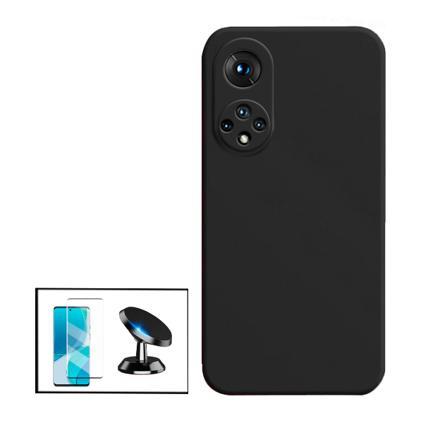 Kit Película de Vidro Temperado GorilasGlass + Capa Proteção Traseira Silicone + Suporte Magnético para Huawei Nova 9