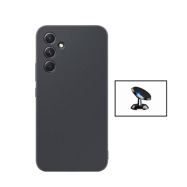 Kit Suporte Magnético + Capa Proteção Traseira Silicone GIFT4ME para Samsung Galaxy A35 5G - Preto