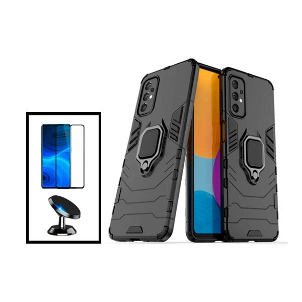 Kit Película de Vidro Temperado GorilasGlass + Capa de Proteção Militar Magnética + Suporte Magnético para Samsung Galaxy A33 5G - Preto