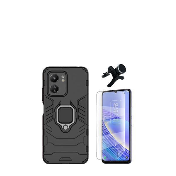 Kit Película Protectora de Hydrogel Frente + Capa de Proteção Militar Magnética + Suporte Magnético Com Pernas GIFT4ME para Xiaomi Redmi 13C - Preto