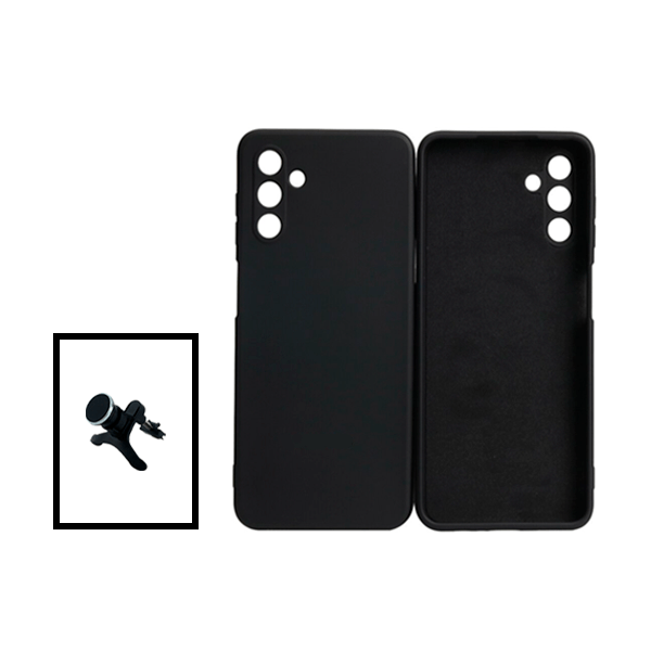 Kit Suporte Magnético Com Pernas + Capa Proteção Traseira Silicone para Samsung Galaxy A13 5G - Preto