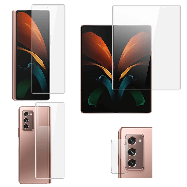 Kit Película Hydrogel 360 Full Cover Frente + Verso + Frente Large + Câmara para Samsung Galaxy Z Fold2 5G