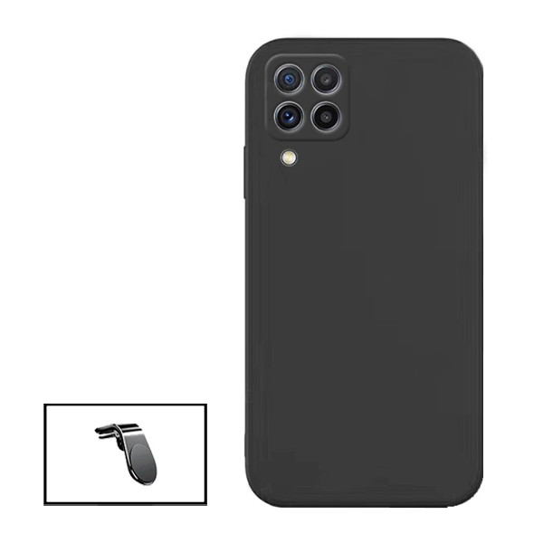 Kit Suporte de Carro Magnético L + Capa Proteção Traseira Silicone para Samsung Galaxy M32