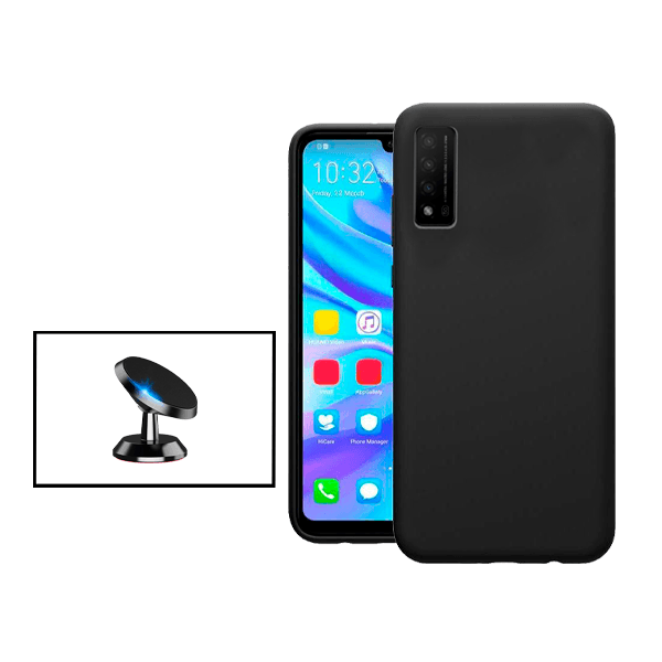 Kit Suporte Magnético + Capa Proteção Traseira Silicone para TCL 30 V 5G - Preto