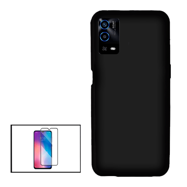 Kit Película de Vidro Temperado GorilasGlass + Capa Proteção Traseira Silicone para Oppo A55