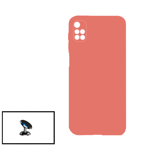Kit Suporte Magnético + Capa Proteção Traseira Silicone para Xiaomi Redmi 10 2022 - Rosa