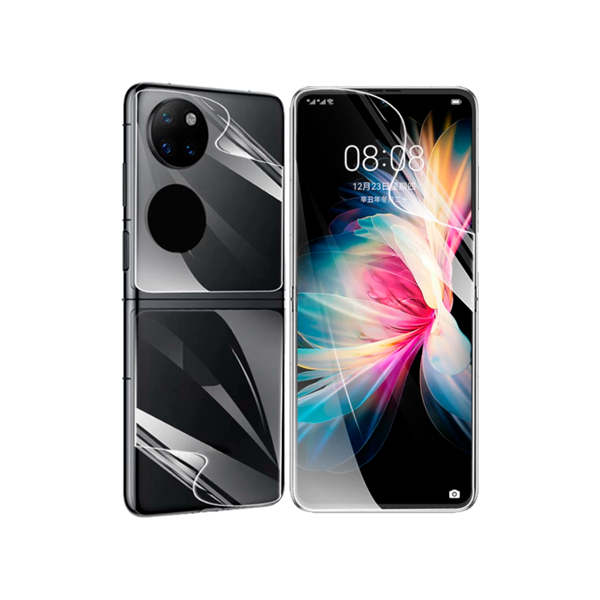 Kit Película Protectora de Hydrogel Frente e Verso para Huawei P50 Pocket - Transparente