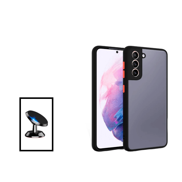 Kit Capa Traseira Proteção Camara + Suporte Magnético para Samsung Galaxy S21 FE - Preto