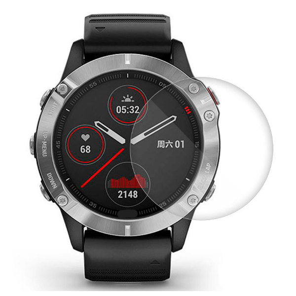 Película de Vidro Temperado para Garmin Fenix 7X - Solar Edition 51mm - Transparente
